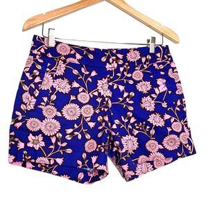 J.crew Womens Hot Pants Pink Blue Floral Pocket 100% Cotton 2